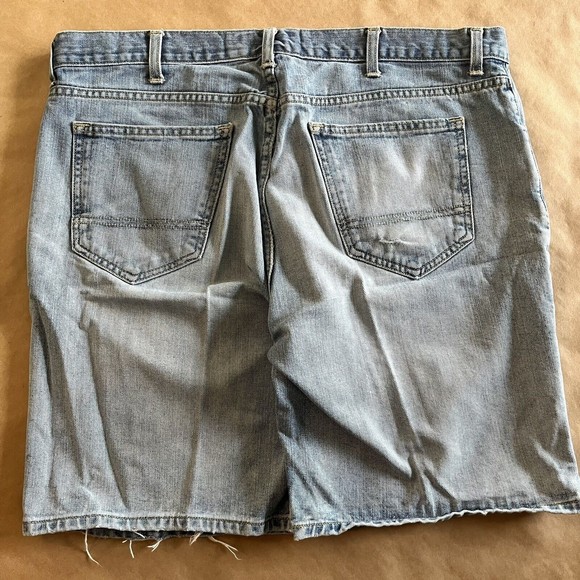 Arizona Brand Carpenter Jean Shorts Size 40 Faded Blue Denim Worn Distressed - Picture 4 of 10